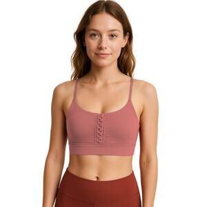 OFFLINE Real Me Lace-Up Sports Bra Medium NWT Brick Stone Scoopneck Padded